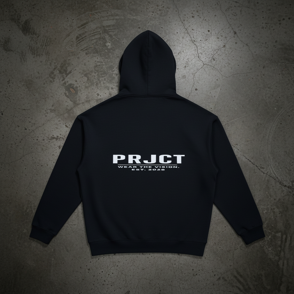 "PRJCT - WEAR THE VISION EST 2026 SIGNATURE HOODIE" ...