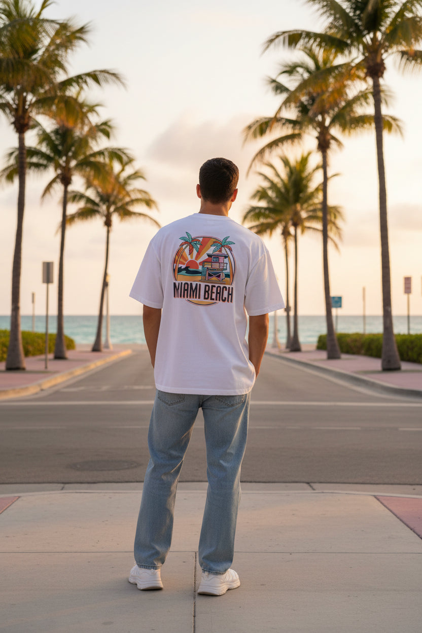 "PRJCT - MIAMI VIBES"-Heavy Box Fit Tee ...
