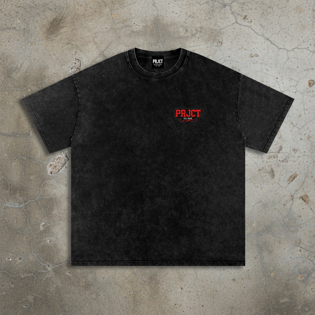 "PRJCT - NO DAYS OFF" Snow washed & oversized tee ...