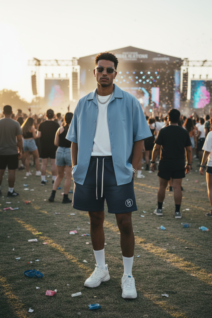 "PJ - Sun Fade, Raw Edge Shorts" ...