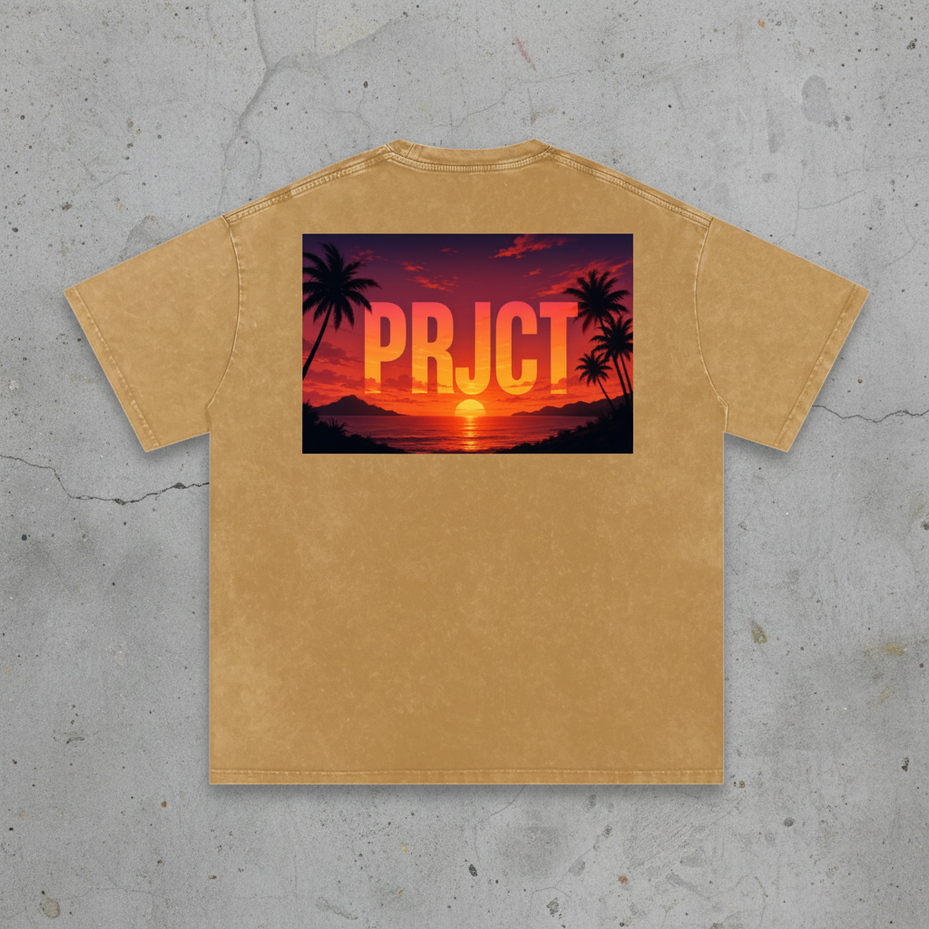 "PRJCT - Full Sunset Vibes - Snow Washed  & Oversized Tee" ...