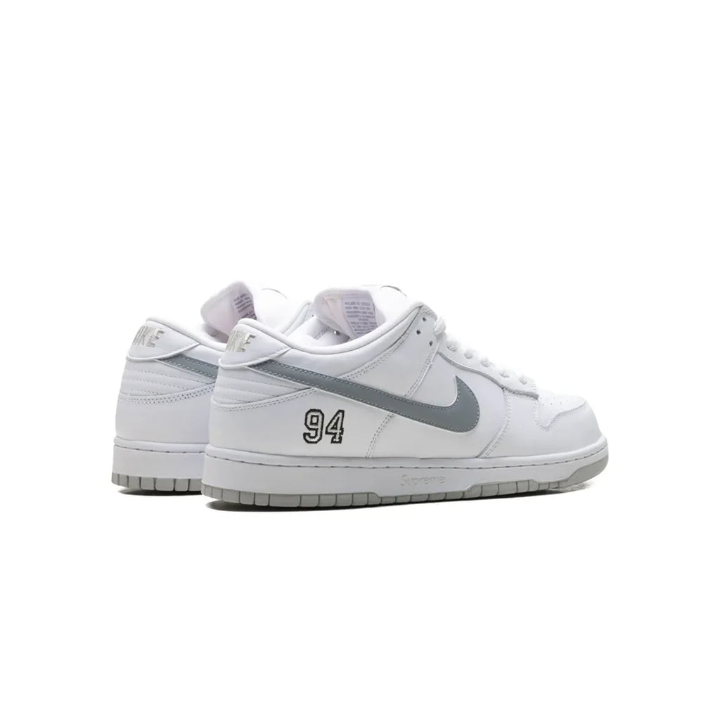 Nike SB Dunk Low Supreme 94 White Metallic Silver