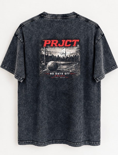 PRJCT No Days Off Snow Wash Oversized Tee