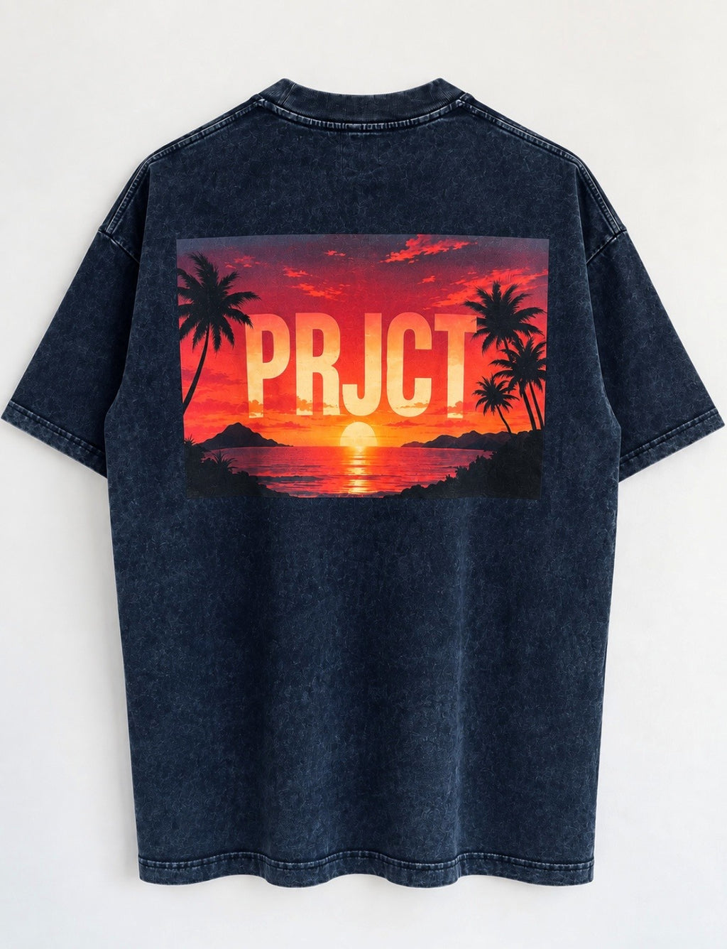 PRJCT Full Sunset Vibes Snow Wash Oversized Tee