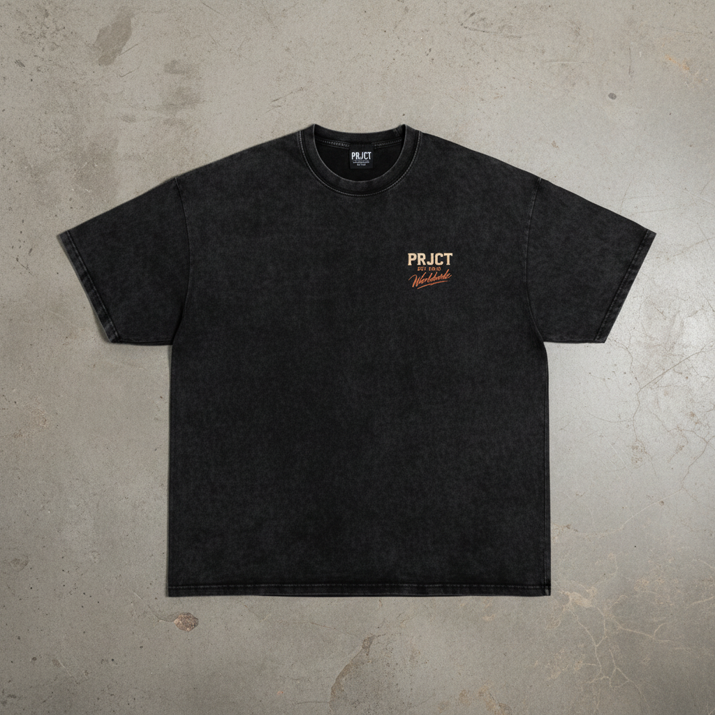 "PRJCT - Chase Sunsets" Snow washed & Oversized Tee ...