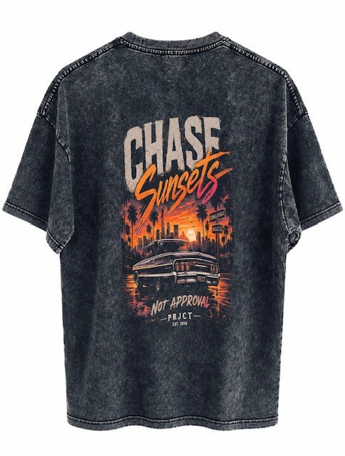 PRJCT Chase Sunsets Snow Wash Oversized Tee